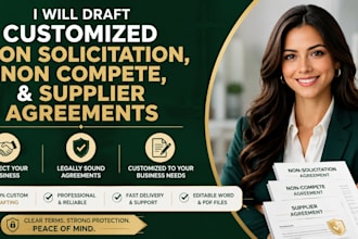 draft professional non solicitation, non compete, and supplier agreements