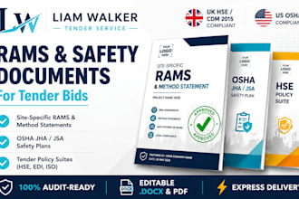 write professional rams risk assessment and safety documents for your tender bid