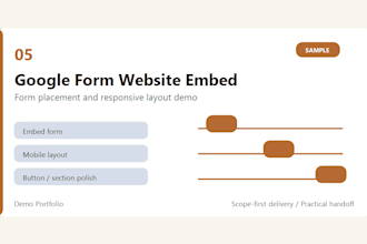 embed a google form into your website