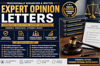 draft executive leadership expert opinion letters for global investors