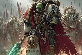 illustrate custom space marines chaos marines and warhammer 40k heroes