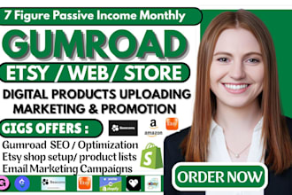 setup gumroad, gumroad store design, etsy product listing digital products