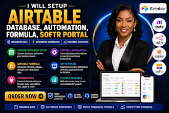setup airtable database, airtable automation, airtable formula, softr portal