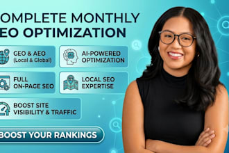 do complete monthly website on page GEO, aeo, local and ai SEO optimization