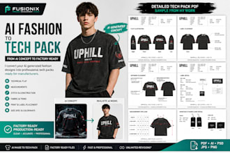 convert ai generated apparel into manufacturer ready tech packs