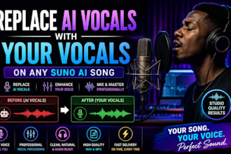 replace, enhance, and professionally mix your vocals on any suno ai song