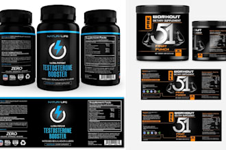 design supplement, bottle, product, and box labels