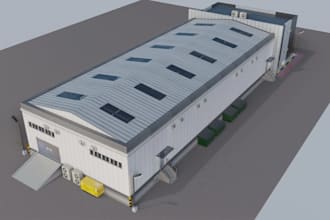 realistic warehouse, distribution center, logistics hub, and fulfillment center