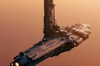 design spaceship, sci fi illustration and sci fi art