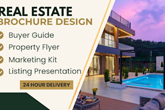 design professional real estate brochure, flyer, buyer guide, marketing kit