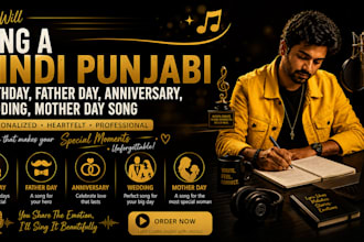 sing a hindi punjabi birthday, father day, anniversary, wedding, mother day song