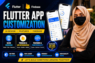 redesign flutter app screens, custom features and app customization specialist