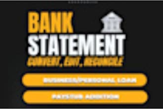 reconcile bank statement PDF to editable format
