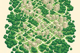 create clean flat, linear, and hand drawn vector maps