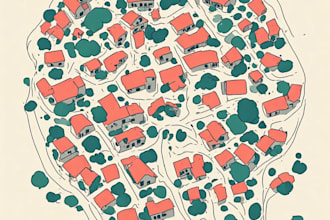 design professional flat, linear, and hand drawn vector maps
