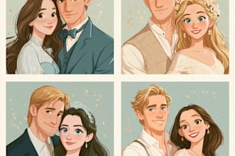 draw cartoon portrait in disney cartoon