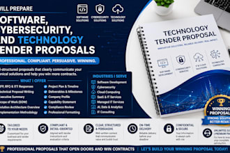 prepare software, cybersecurity, technology tender proposal