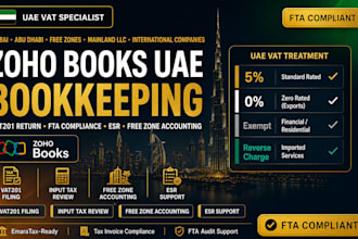 do zoho books, odoo, xero bookkeeping uae vat return fta accounts dubai business