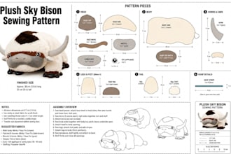 design sewing pattern for your custom plush toy or oc production ready soft toy