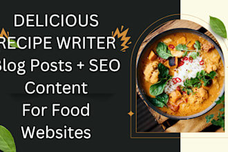 write SEO optimized recipe and food blog articles