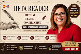 beta read your manuscript with inline comments and report top rated fast