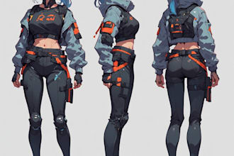 draw a professional character turnaround sheet and model sheet