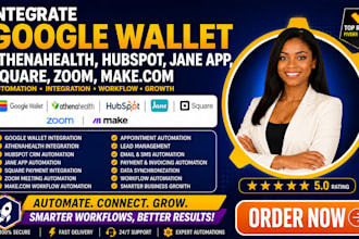 integrate google wallet athenahealth hubspot jane app square zoom makecom