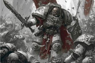 create a custom armored sci fi warrior character illustration
