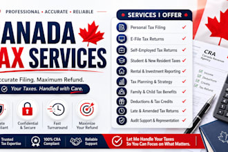 prepare canada tax return, cra filing, and tax planning