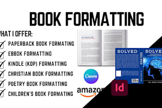 book formatting, kindle formatting, paperback formatting, novel formatting,ebook