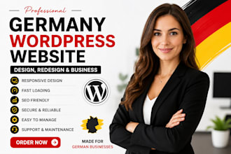 create a professional germany wordpress website design, redesign and business