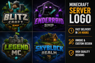 design a custom minecraft server logo