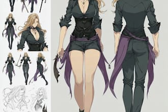 illustrate manga anime characters and story scenes from