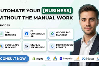 shopify google tag  ads manager stape io ga4 meta conversation api looker studio