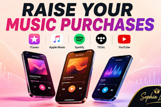 raise your music purchases on itunes, apple music, spotify, tidal youtube