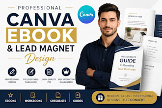 design canva ebook, workbook, lead magnet PDF, guide and checklist