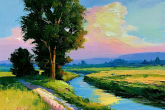 paint a custom landscape oil painting on canvas