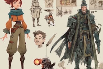 develop original character concept art for your game story