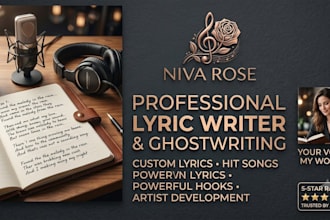 turn your ideas into an original song with powerful lyrics and catchy hooks