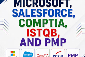 provide microsoft, salesforce, comptia, istqb,pmp certificat