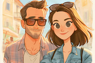 draw couple portrait illustration