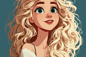 draw cartoon portrait in disney cartoon illustration