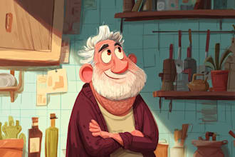 draw a cartoon illustration