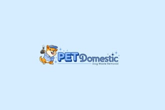 design funny dog mascot growing lawn service business logo