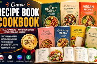 create canva recipe book cookbook recipe ebook meal planner nutrition planner