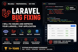 fix and improve your laravel PHP web application