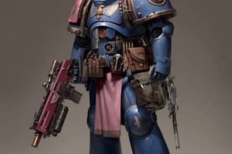 create an epic armored space warrior character art