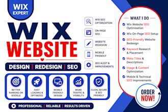 design do wix website optimisation, redesign wix website, wix onpage SEO