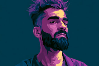 do detailed vector art portrait