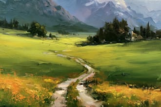 paint a custom landscape oil painting on canvas